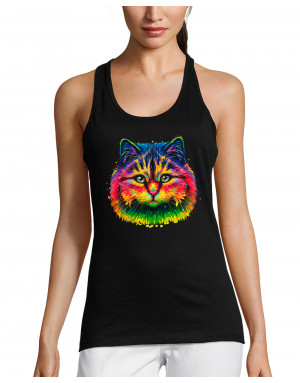 Débardeur femme CHAT FLUORESCENT
