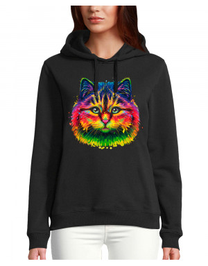 Sweat femme CHAT FLUORESCENT