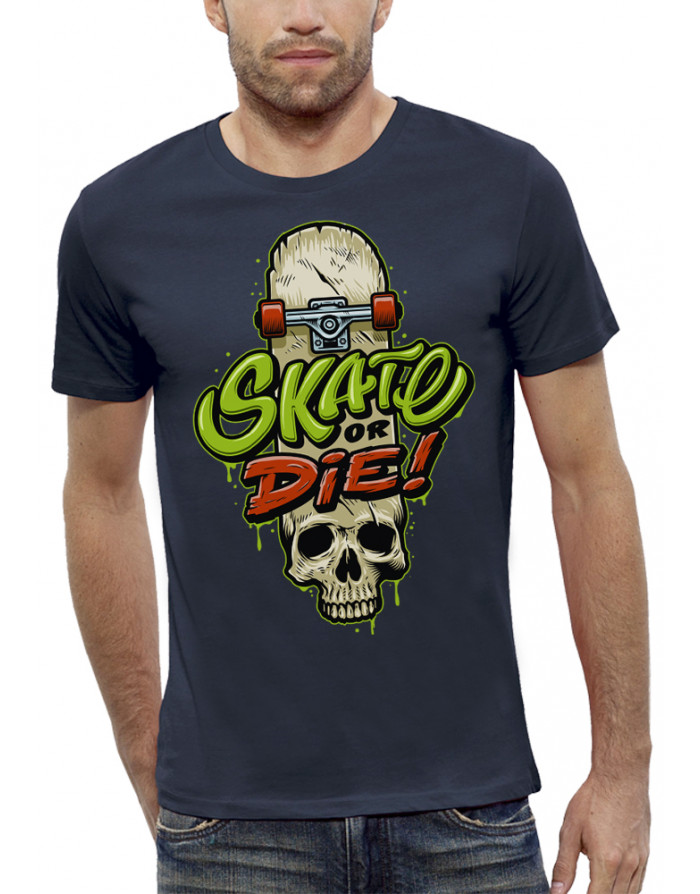 T-shirt homme SKATE OR DIE PLANCHE CRÂNE T-shirt homme SKATE OR DIE PLANCHE CRÂNE