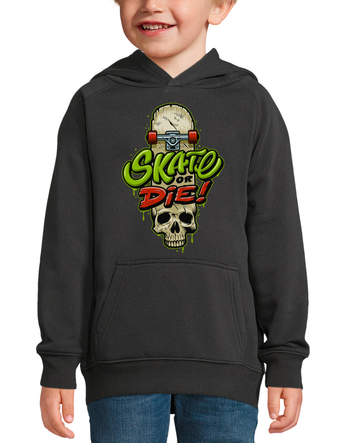 Sweat enfant SKATE OR DIE PLANCHE CRÂNE
