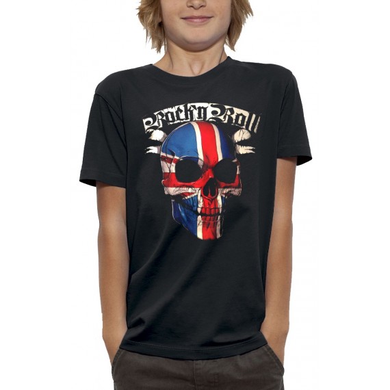 T-shirt 3D TÊTE DE MORT ROCK N ROLL UK