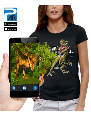 T-shirt 3D animé DINOSAURE VELOCIRAPTOR