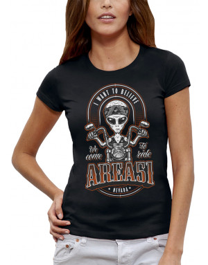 T-shirt Femme ALIEN BIKER AREA 51