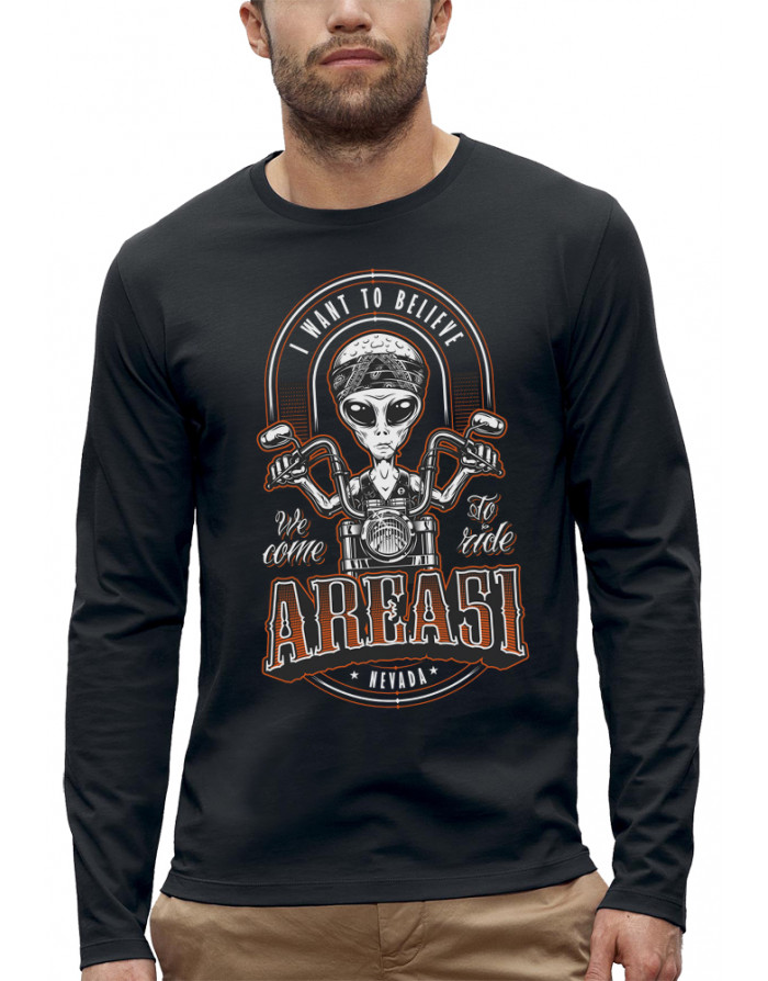 T-shirt ALIEN BIKER AREA 51 - Manches longues