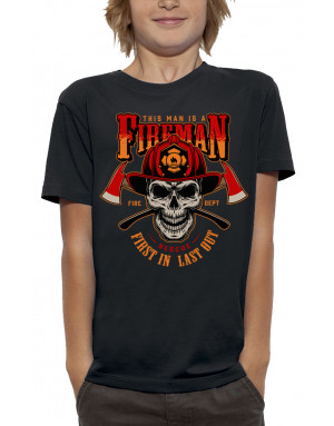 T-shirt enfant FIREMAN CRÂNE POMPIER