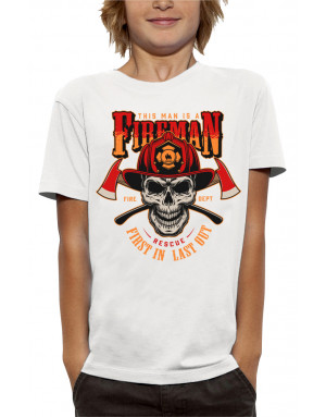 T-shirt enfant FIREMAN CRÂNE POMPIER