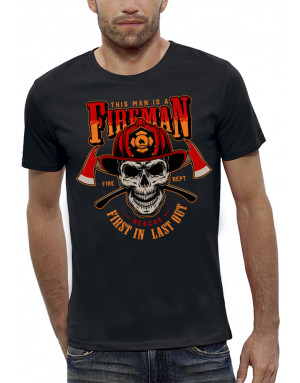 T-shirt homme FIREMAN CRÂNE POMPIER
