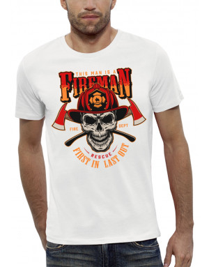 T-shirt homme FIREMAN CRÂNE POMPIER