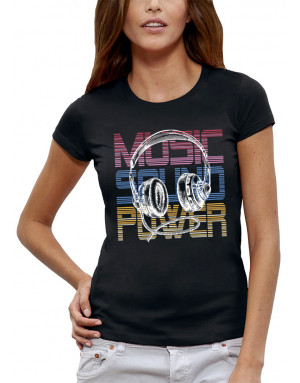 T-shirt 3D animé CASQUE DJ MUSIC SOUND POWER