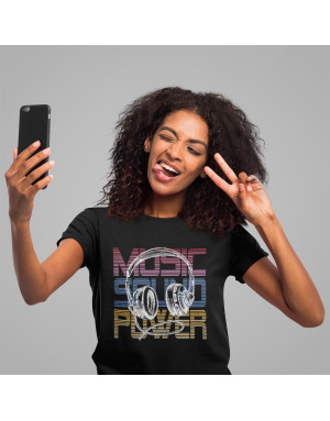 T-shirt 3D animé CASQUE DJ MUSIC SOUND POWER