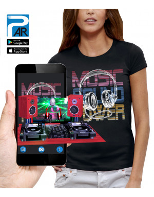 T-shirt 3D animé CASQUE DJ MUSIC SOUND POWER