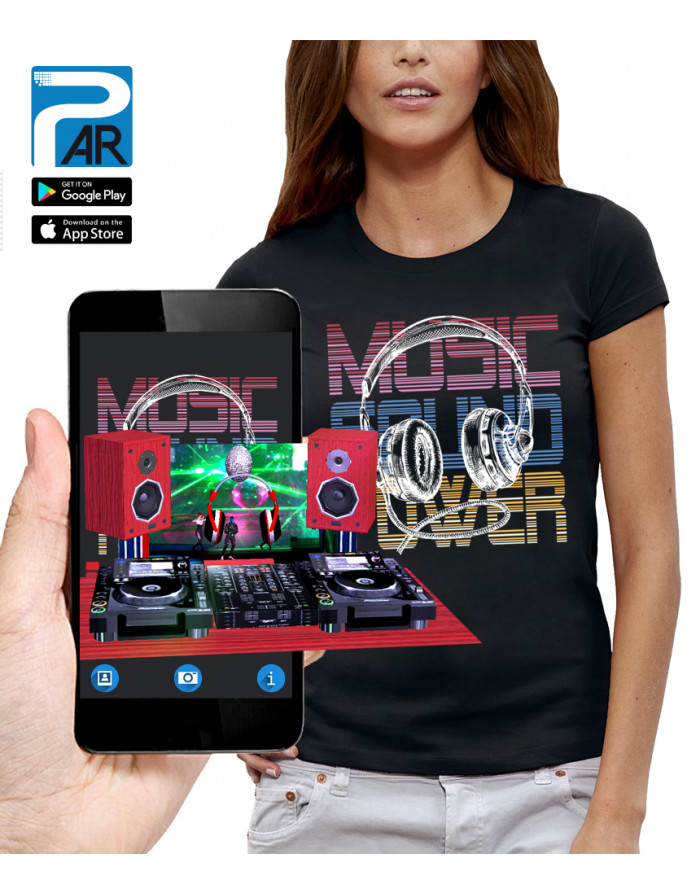T-shirt 3D animé CASQUE DJ MUSIC SOUND POWER