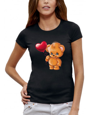 T-shirt 3D animé OURSON AVEC UN BALLON COEUR