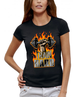 T-shirt Femme TRAIN HARD MUSCULATION