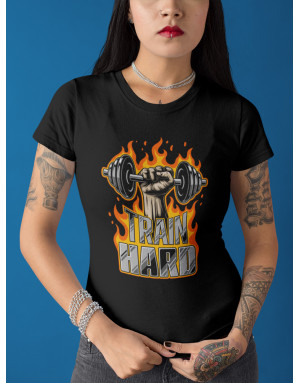 T-shirt Femme TRAIN HARD MUSCULATION