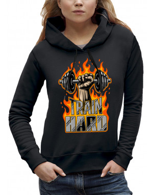 Sweat femme TRAIN HARD MUSCULATION
