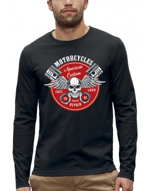 T-shirt MOTORCYCLES AMERICAN CUSTOM - Manches longues