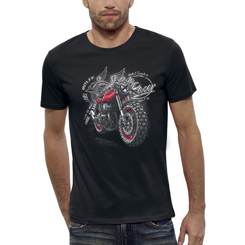 T-shirt imprimé moto racer bikers