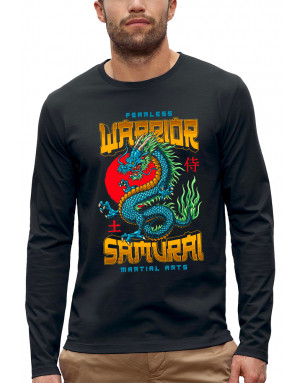 T-shirt DRAGON - WARRIOR SAMOURAÏ - Manches longues