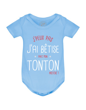 Body Bébé J'PEUX PAS J'AI BÊTISE AVEC MON TONTON PRÉFÉRÉ