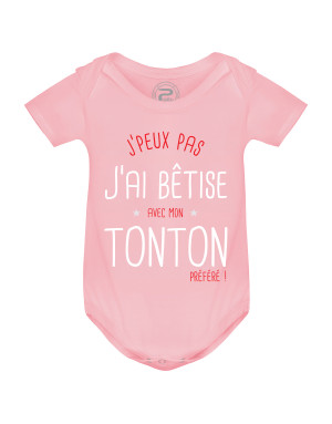 Body Bébé J'PEUX PAS J'AI BÊTISE AVEC MON TONTON PRÉFÉRÉ