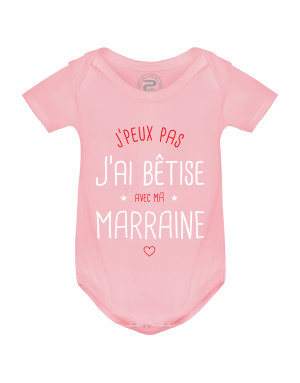 Body Bébé J'PEUX PAS J'AI BÊTISE AVEC MA MARRAINE