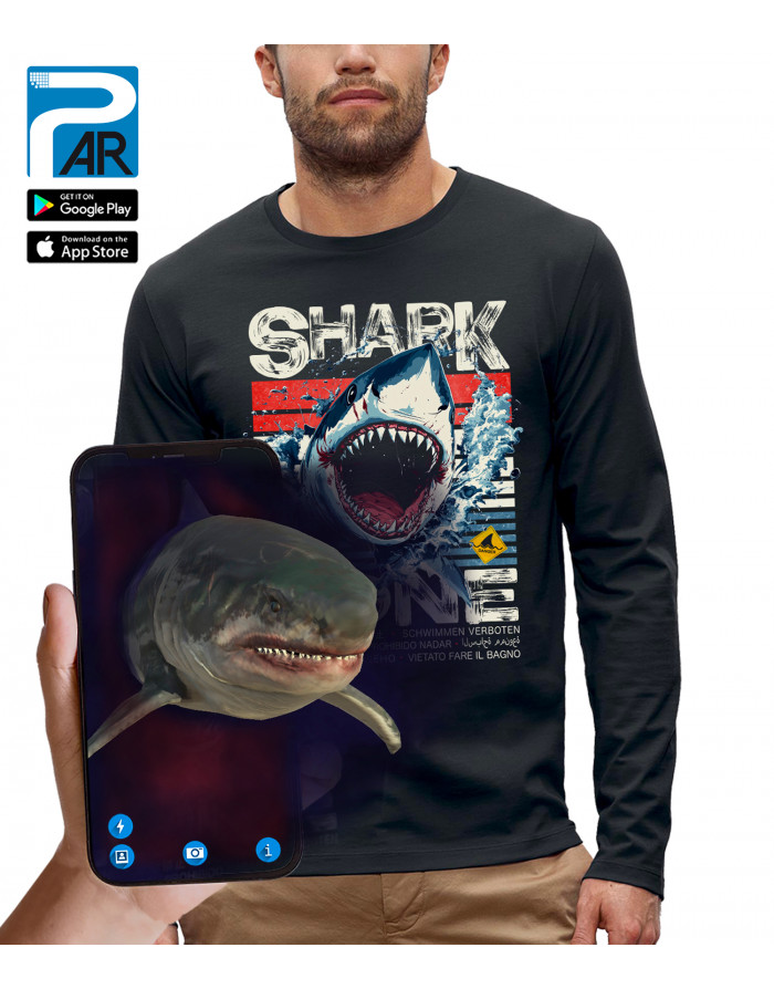 T-shirt ML 3D animé requin SHARK ZONE
