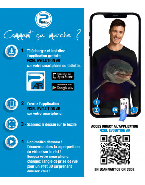 T-shirt ML 3D animé requin SHARK ZONE