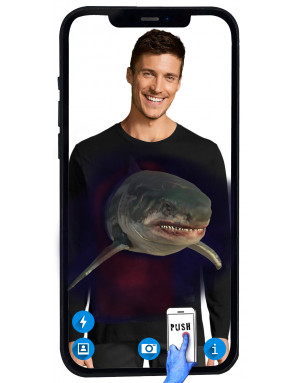 T-shirt ML 3D animé requin SHARK ZONE