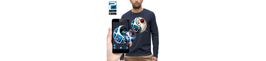 T-shirt ML 3D DROIDES D2R2 BB8