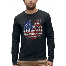 T-shirt ML TIGRE DRAPEAU USA