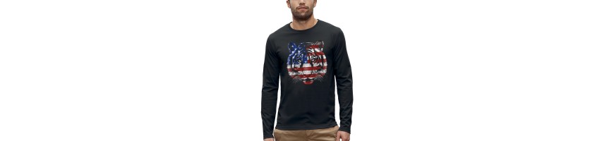 T-shirt ML TIGRE DRAPEAU USA