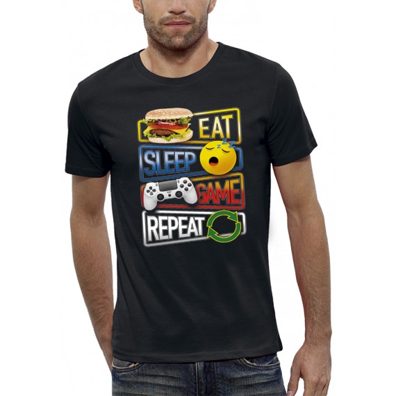T-shirt EAT SLEEP GAME REPEAT