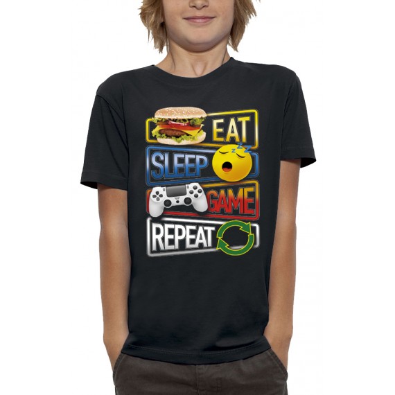 T-shirt EAT SLEEP GAME REPEAT