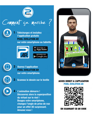 T-shirt ML 3D animé RUGBY