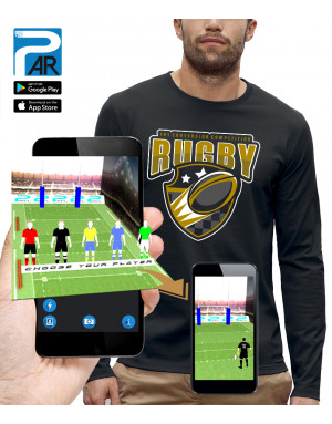 T-shirt ML 3D animé RUGBY