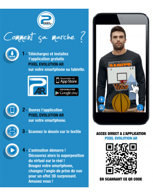 T-shirt ML 3D animé BASKETBALL