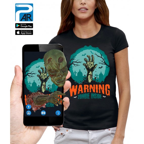 T-shirt 3D WARNING ZOMBIE INSIDE