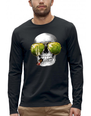 T-shirt ML 3D animé CRÂNE LAS VEGAS