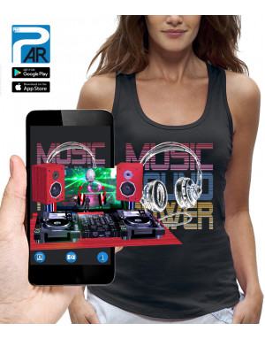 Débardeur 3D animé CASQUE DJ MUSIC SOUND POWER
