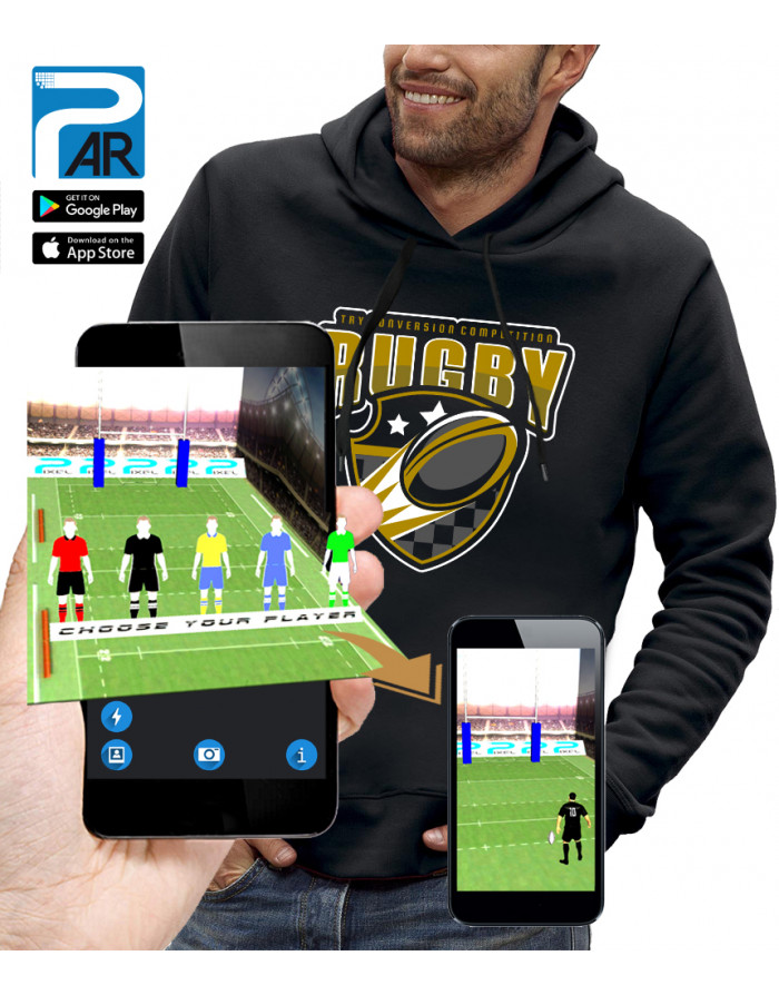 Sweat à capuche 3D animé RUGBY