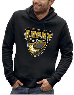 Sweat à capuche 3D animé RUGBY