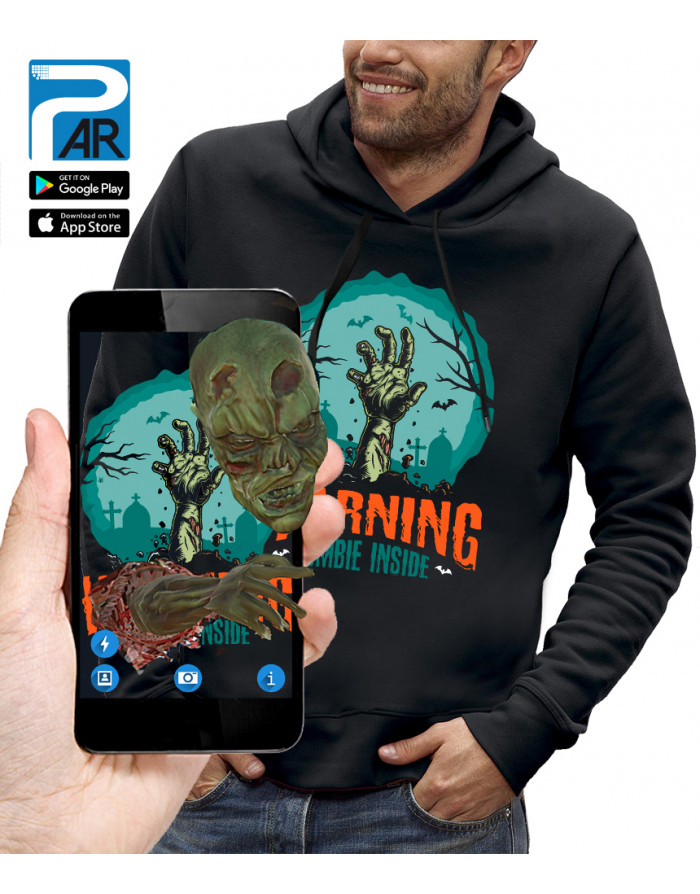 Sweat à capuche 3D animé WARNING ZOMBIE INSIDE