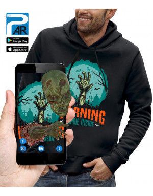 Sweat à capuche 3D animé WARNING ZOMBIE INSIDE