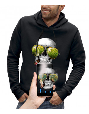 Sweat à capuche 3D animé CRÂNE LAS VEGAS