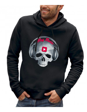 Sweat à capuche 3D animé TÊTE DE MORT PLAY MUSIC