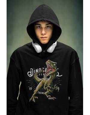 Sweat à capuche 3D animé DINOSAURE VELOCIRAPTOR