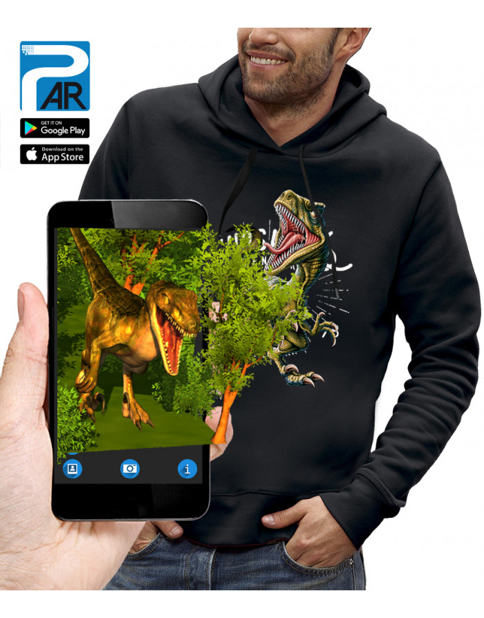 Sweat à capuche 3D animé DINOSAURE VELOCIRAPTOR