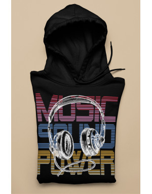 Sweat à capuche 3D animé CASQUE DJ MUSIC SOUND POWER