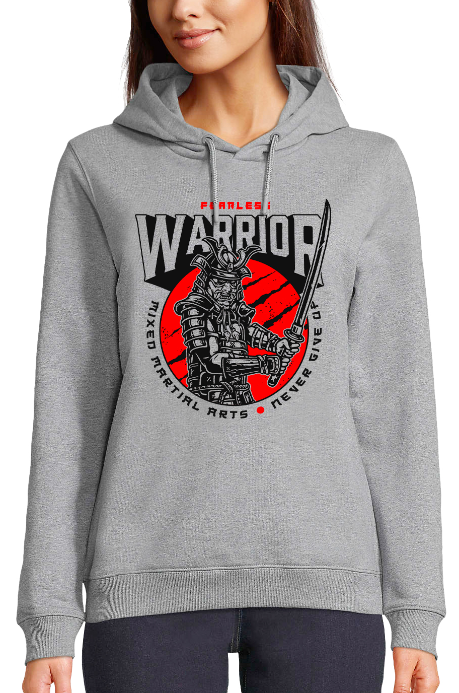 sweat-a-capuche-femme-gris-fearless-warrior-samourai.jpg